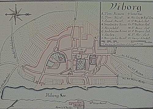 Mapa Viborgu z 18. století