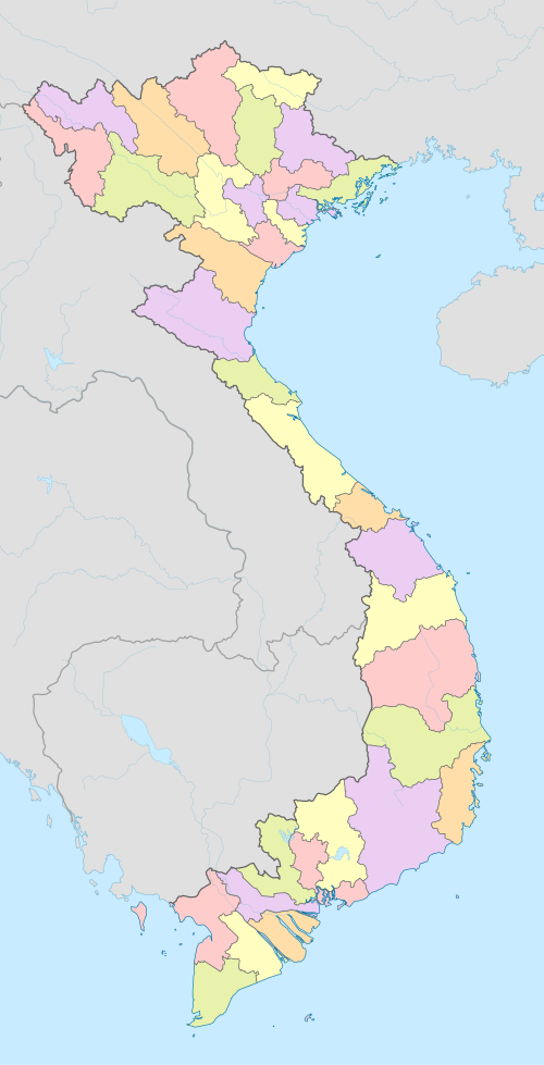 Mapa umístění Vietnamu - barevná