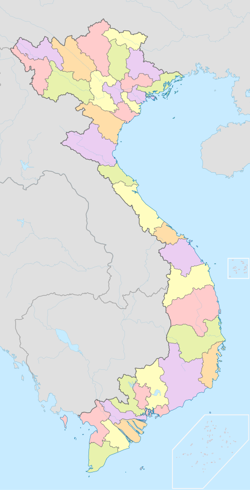 Mapa polohy Vietnamu - barevná