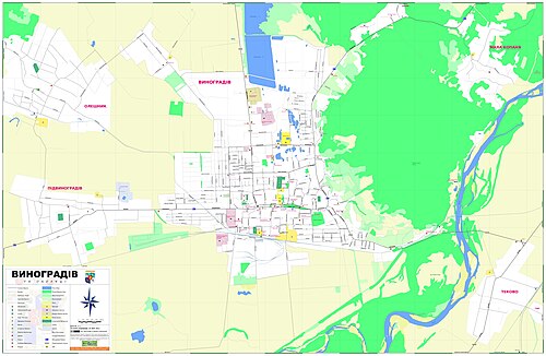 Mapa Vynohradova