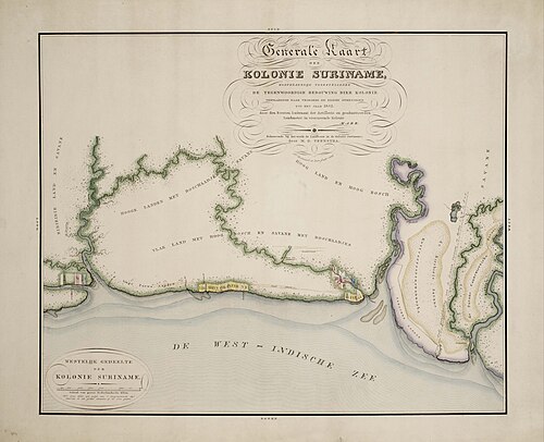 Západní část kolonie Surinam (1835)