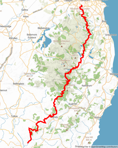 Mapa Wicklow Way