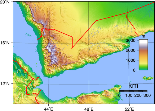 Topografie Jemenu