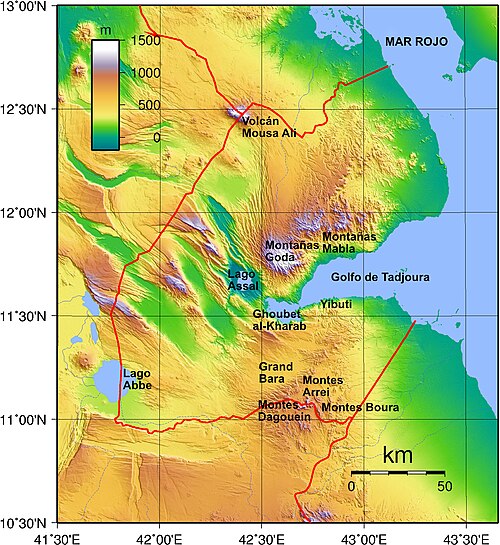 Topografie Yibuti